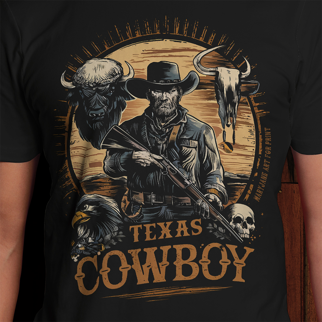 T-SHIRT PIMA TEXAS COWBOY