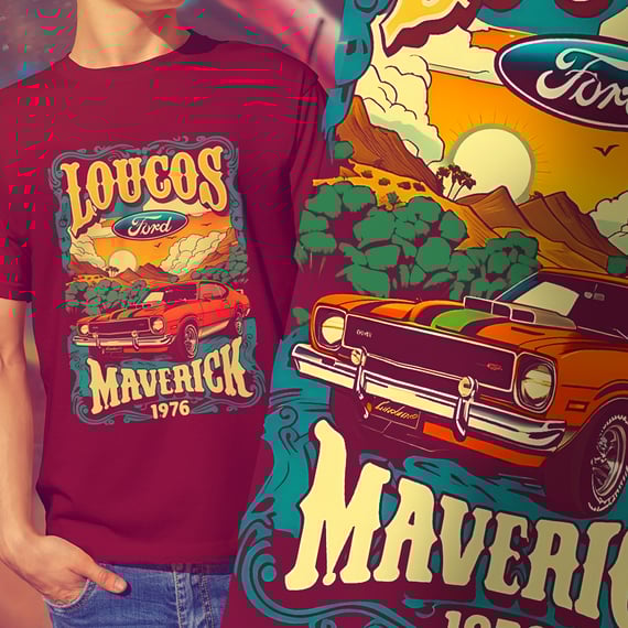 T-SHIRT OLD CARS CLASSIC MAVERICK