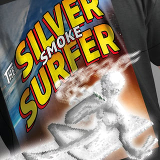 TSHIRT SILVER SMOKE SURFER