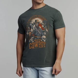 Nome do produto T-SHIRT ESTONADA TEXAS COWBOY PISTOL