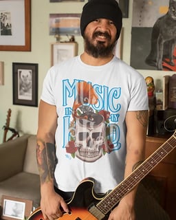 Nome do produto CAMISETA MUSIC IN MY HEAD T-Shirt Quality