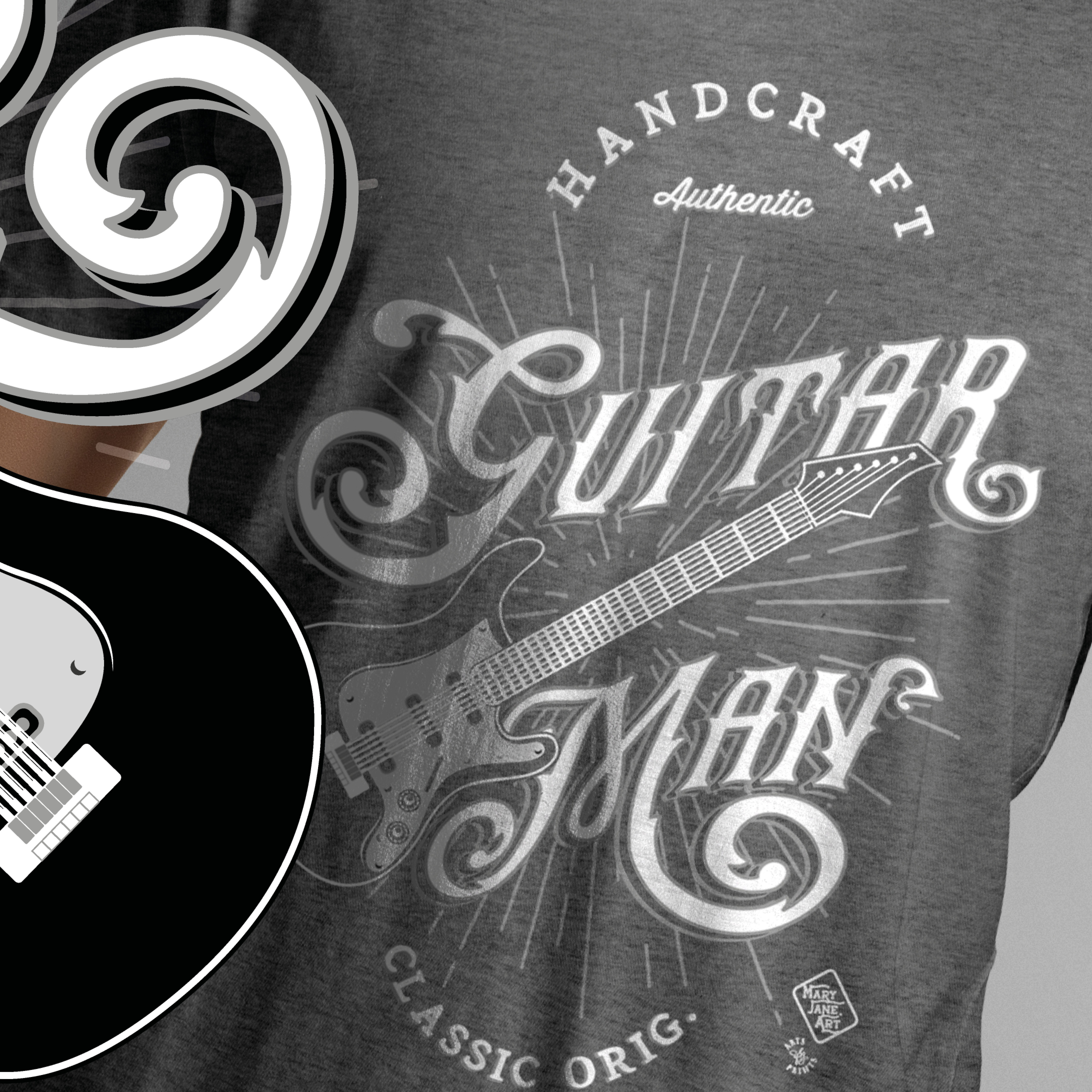 TSHIRT GARAGE BAND GUITAR MAN