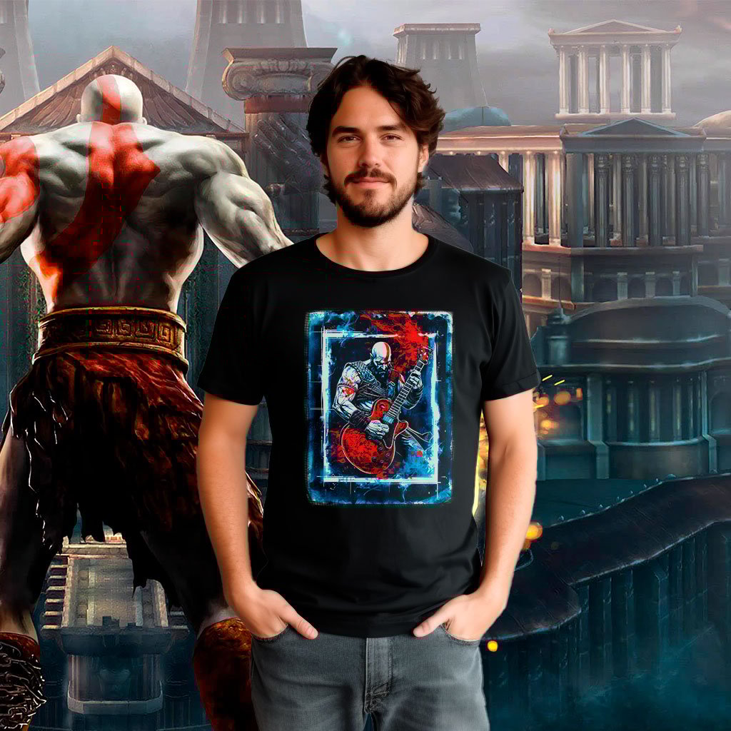 Nome do produto: Camiseta Kratos Guitar