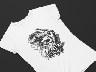 Nome do produto Camiseta Dizbocado Corte Babylook - Elvis Caveira