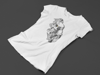 Nome do produto Camiseta Dizbocado Corte BabyLook - Caveira Musical