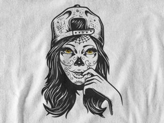 Nome do produto Camiseta Dizbocado Corte BabyLook - Caveira mexicana cap