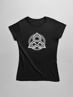 Nome do produto Camiseta Dizbocado Corte BabyLook - Triquetra Nórdico Celta