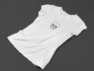 Nome do produto Camiseta Dizbocado Corte BabyLook - Caveira DIscreta