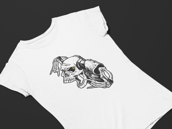 Camiseta Dizbocado Corte BabyLook - Caveira Musical