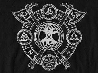 Nome do produto Camiseta Dizbocado Corte Regular - Runas Nórdicas