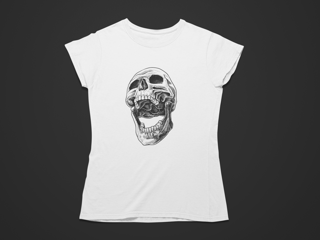 Nome do produto Camiseta DIzbocado Corte BabyLook - Caveira
