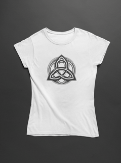 Nome do produto Camiseta Dizbocado Corte BabyLook - Triquetra Nórdico Celta