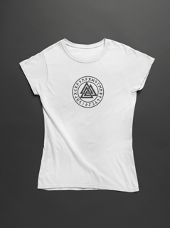 Nome do produto Camiseta Dizbocado Corte BabyLook - Valknut Nórdico