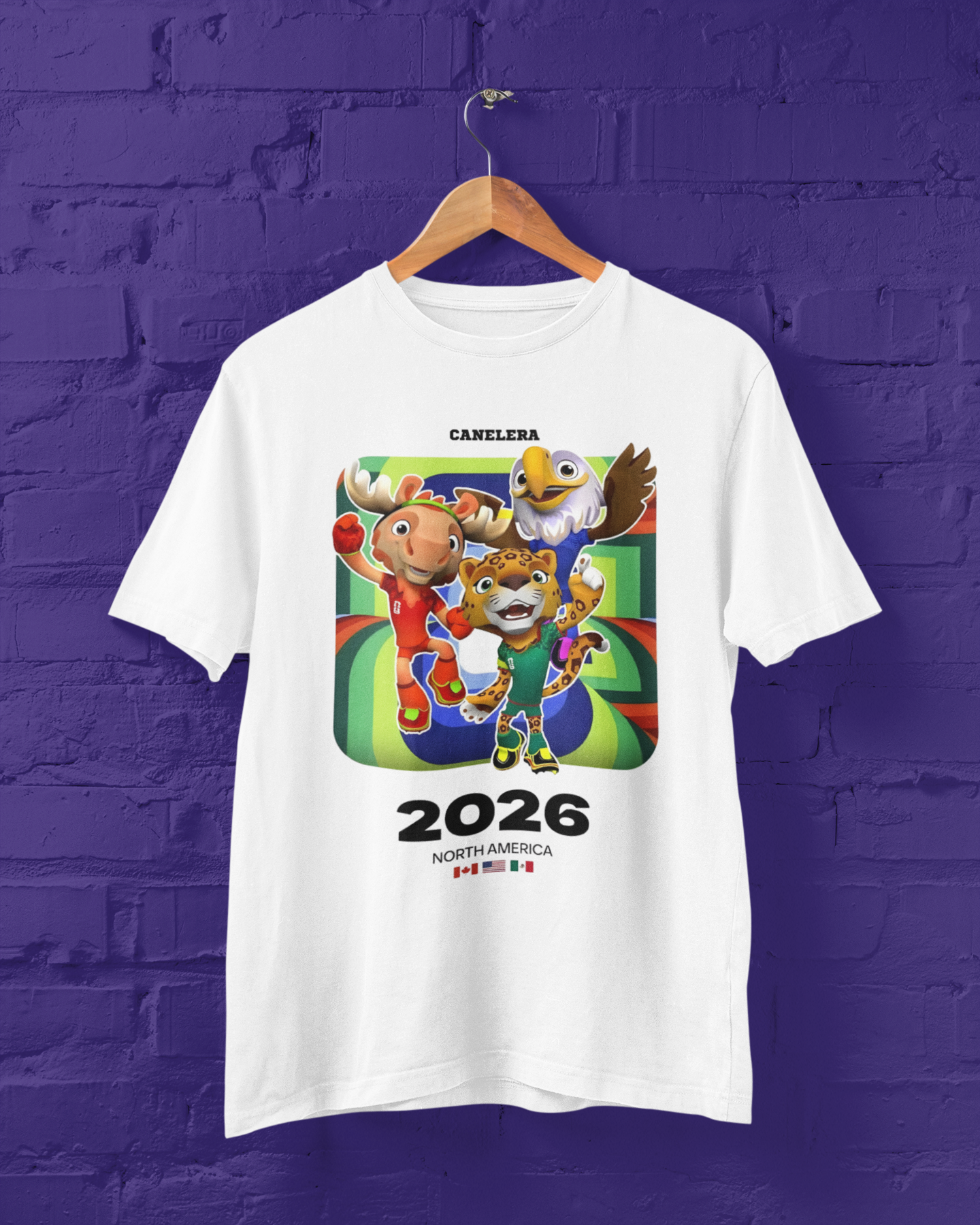 Camiseta Copa do Mundo FIFA 2026 - Mascotes Maple, Zayu e Clutch
