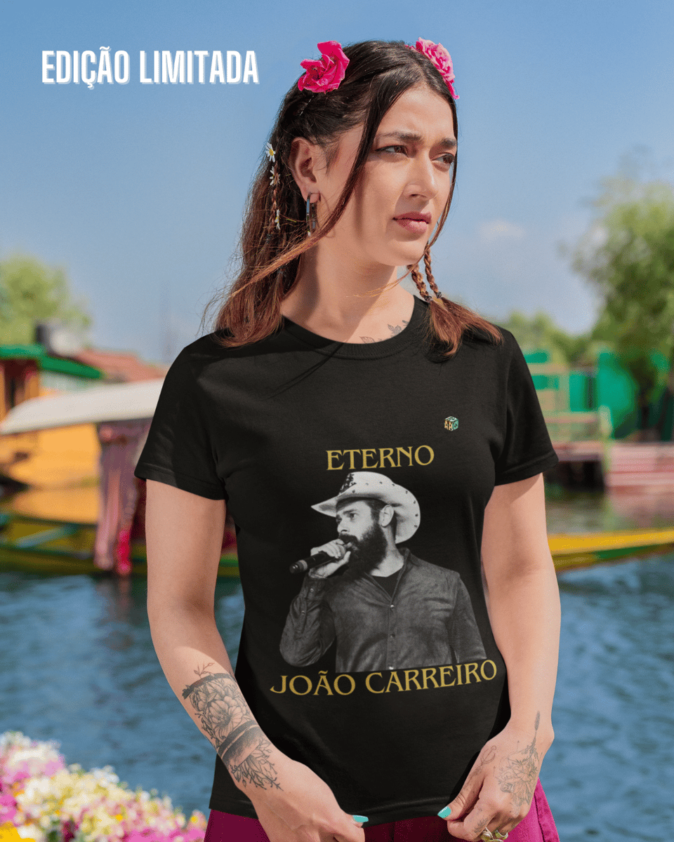Nome do produto: Camiseta Baby Look Feminina JOÃO CARREIRO ETERNO(EDIÇÃO LIMITADA)