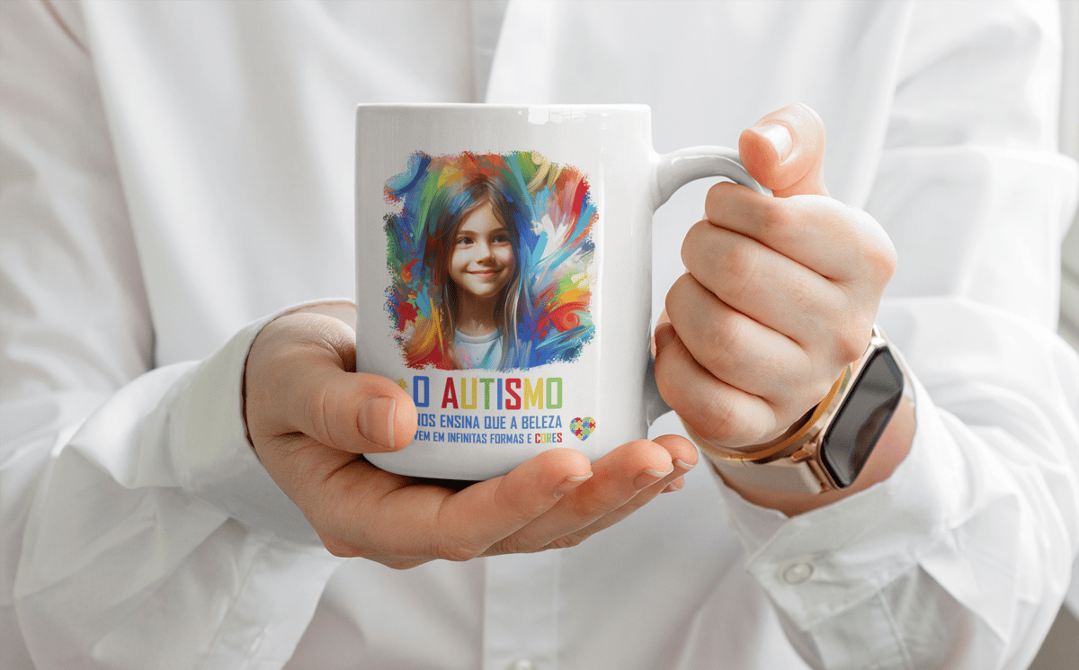 Nome do produto: Caneca - O autismo nos ensina que a beleza vem em infinitas formas e cores