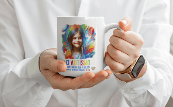 Caneca - O autismo nos ensina que a beleza vem em infinitas formas e cores