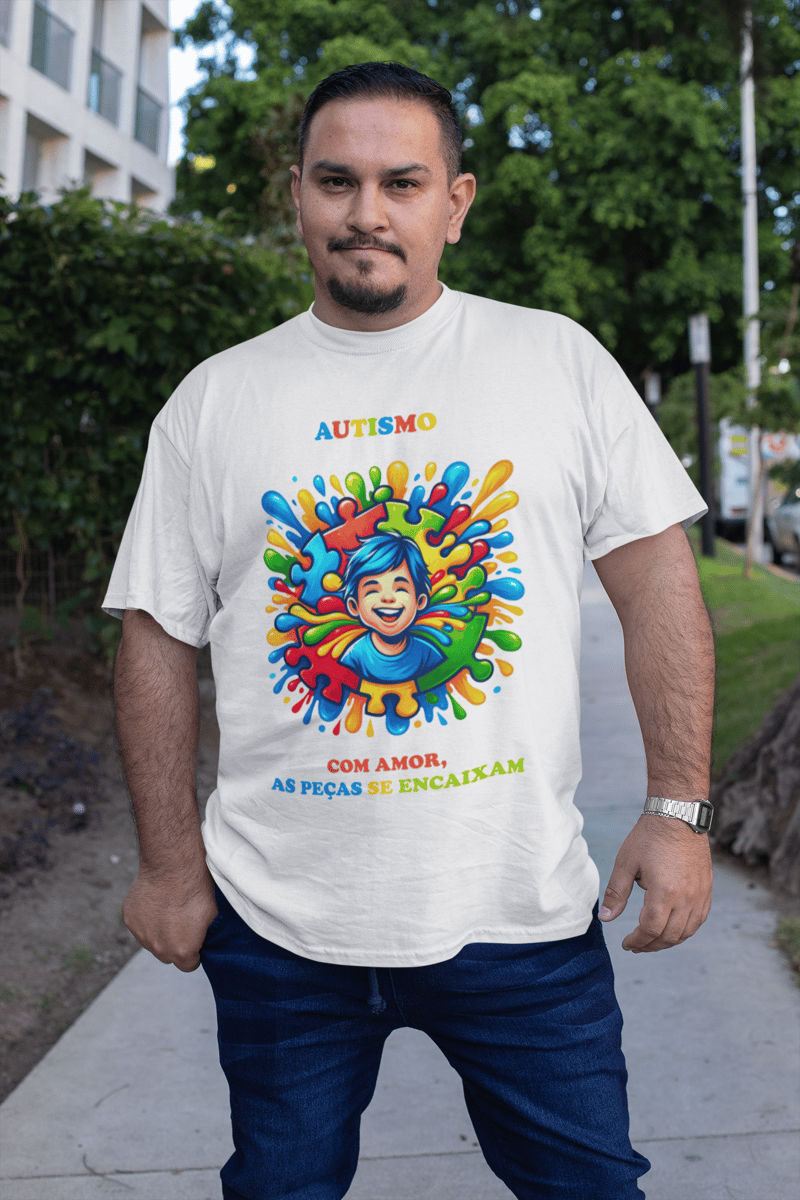 Nome do produto: Plus Size - Autismo - Com amor, as peças se encaixam (linha quality)