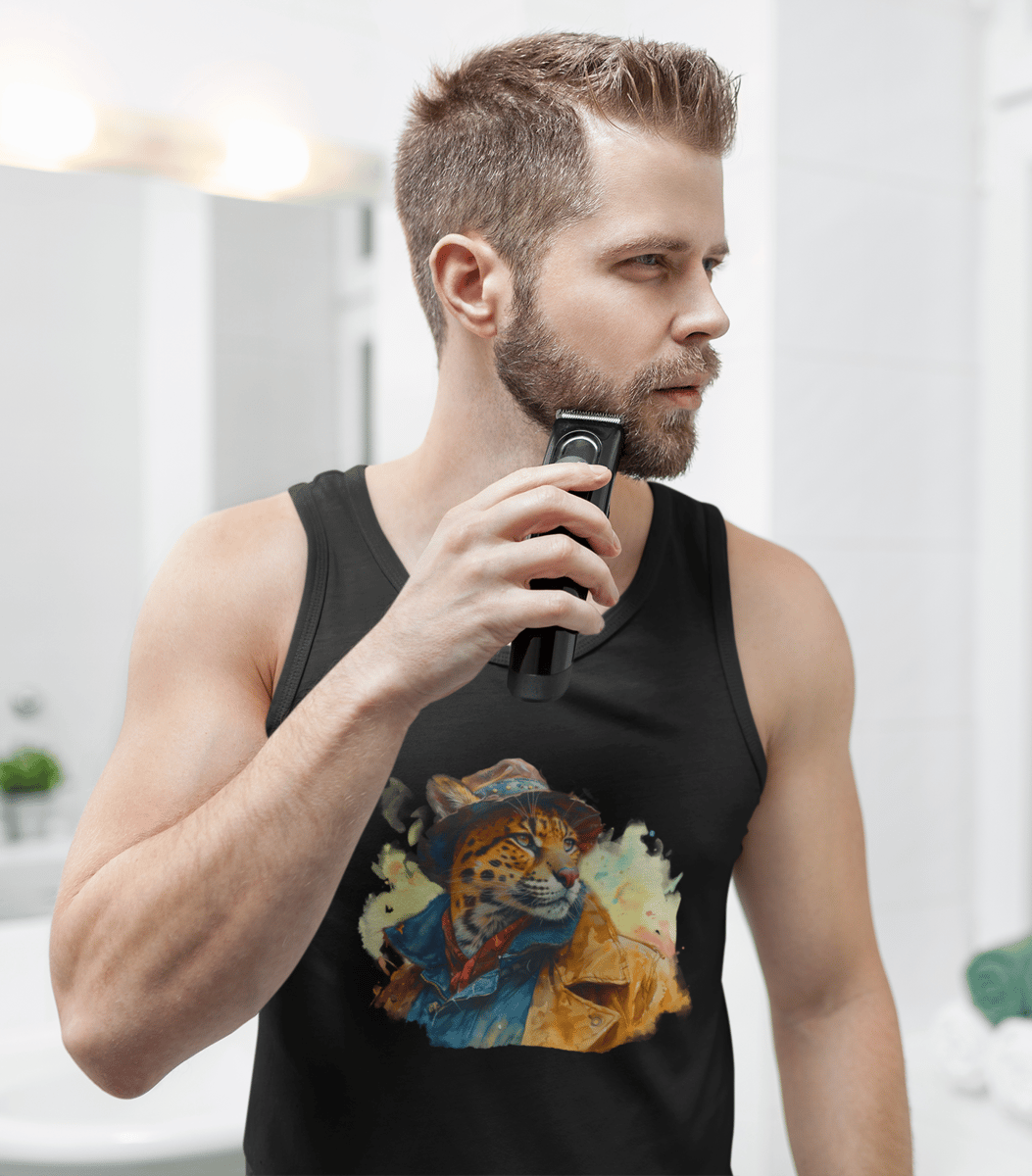 Nome do produto: Regata Masculina - Jaguatirica urbana (linha classic)