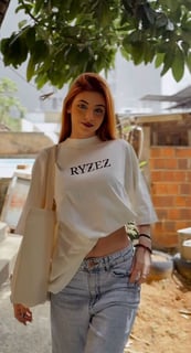 Nome do produto Camiseta Oversized Ryzez Off-White