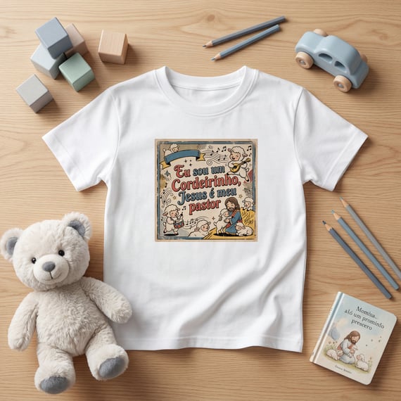 Camiseta Infantil Eu sou um Cordeirinho