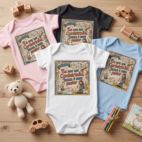 Body Infantil Eu sou um Cordeirinho