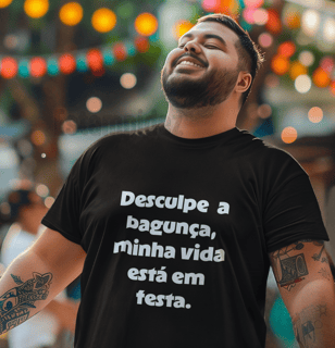 Nome do produtoCamiseta Plus Size Desculpe a Bagunça