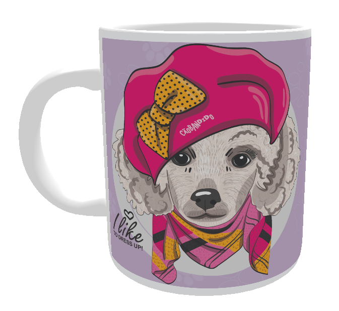 Nome do produto: Caneca Poodle Fêmea I Like To Dress Up