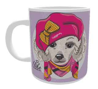 Caneca Poodle Fêmea I Like To Dress Up