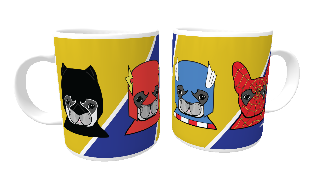 Caneca Cachorro Super Heróis