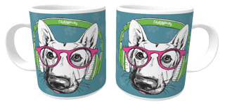 Nome do produto Caneca Pastor Alemão de Óculos e Fone de Ouvido