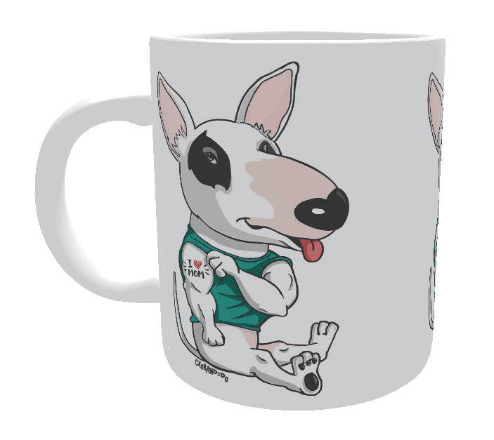 Nome do produto: Caneca Bull Terrier I Love Mom