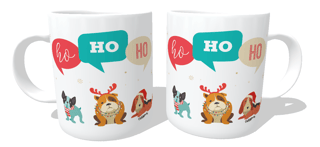 Caneca Cachorro Natal Ho Ho Ho