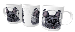 Nome do produto Caneca Bulldog Francês Ouvindo Música