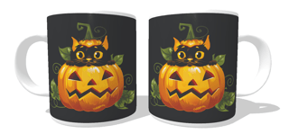 Nome do produto Caneca Gato Preto Halloween