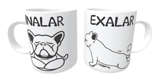 Caneca Cachorro Yoga Inalar e Exalar