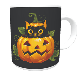 Nome do produto Caneca Gato Preto Halloween