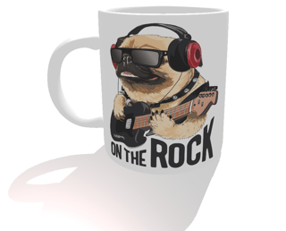 Nome do produto Caneca Pug On The Rock
