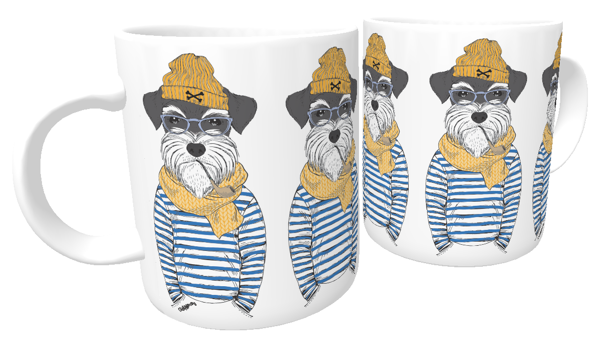 Caneca Schnauzer Cachorro Marinheiro