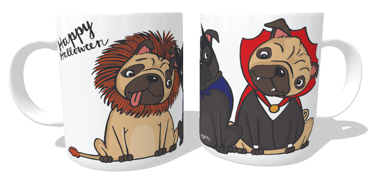 Caneca Cachorro Happy Halloween