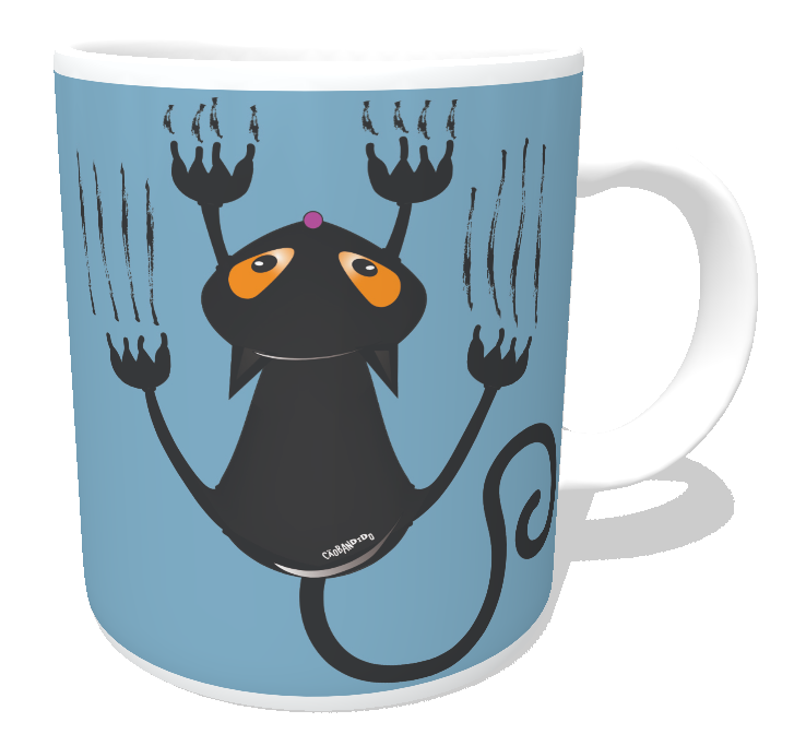 Caneca Gato Preto Arranhando