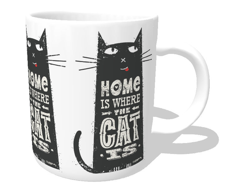 Nome do produto: Caneca Home Is Where The Cat Is