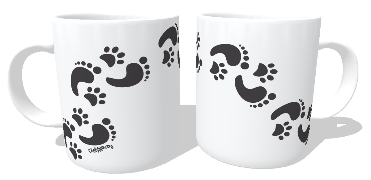 Nome do produto: Caneca Cachorro Pegadas