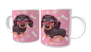 Nome do produto Caneca Dachshund de Óculos