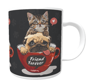 Nome do produto Caneca Gato e Cachorro - Friend Forever