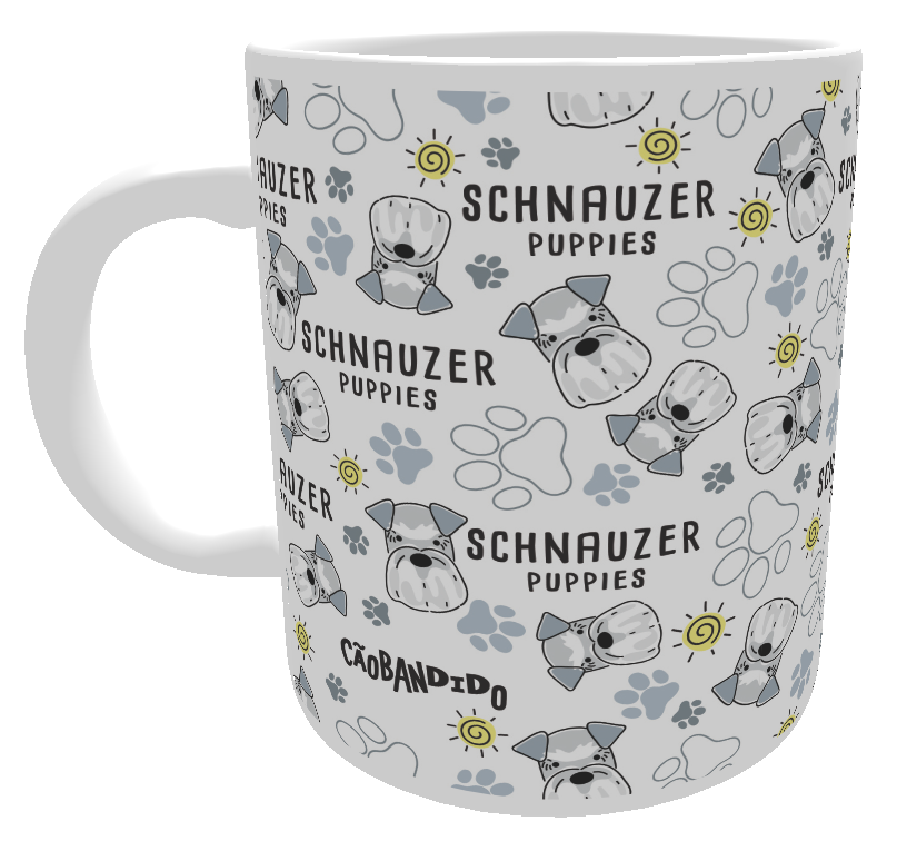 Nome do produto: Caneca Schnauzer Puppies