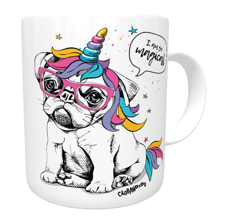Nome do produto: Caneca Bulldog Francês Unicórnio - I am So Magical