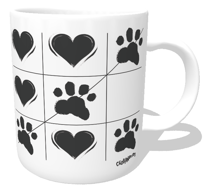 Nome do produto: Caneca Cachorro Jogo da Velha