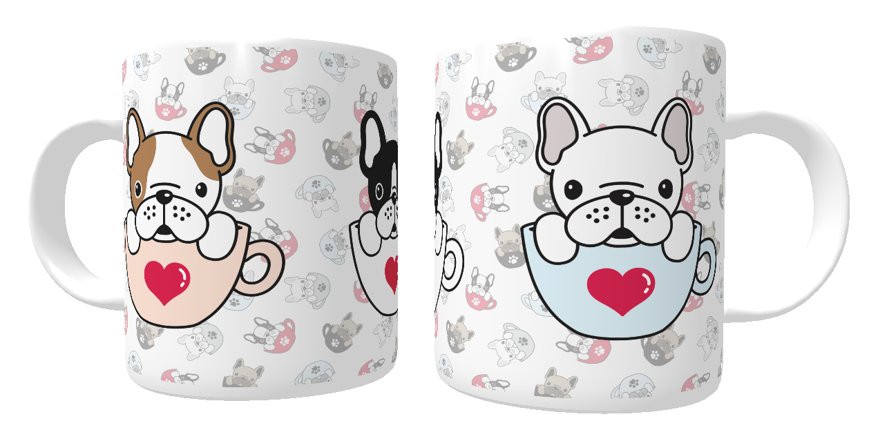 Caneca Bulldog Francês Hora do Café