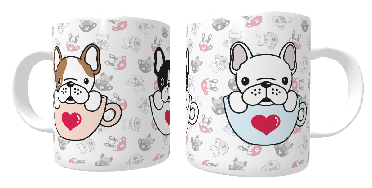 Nome do produto: Caneca Bulldog Francês Hora do Café